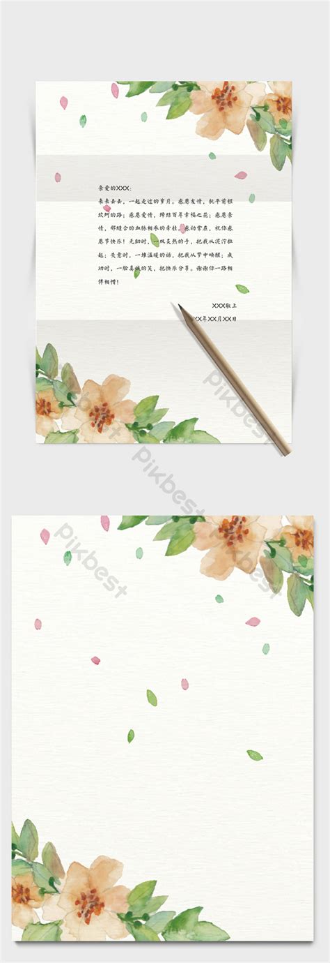 Elegant And Simple Spring Theme Stationery Template Word Document Word ...