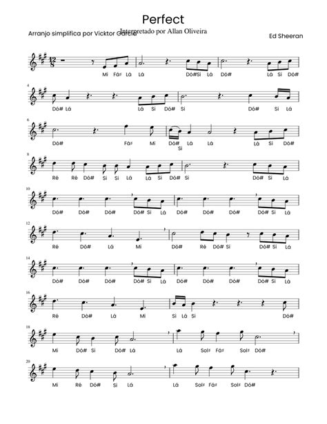 Perfect Ed Sheeran Sheet Music For Saxophone Alto Solo