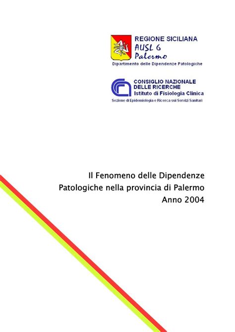 PDF Il Fenomeno Delle Dipendenze Patologiche Nella Provincia Di