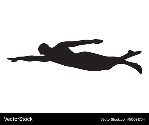 Swimmer silhouette art Royalty Free Vector Image