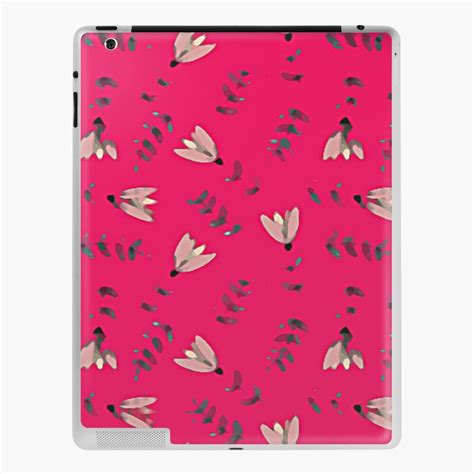 Funda y vinilo para iPad Patrón Acuarela Flores en fondo Rosa de