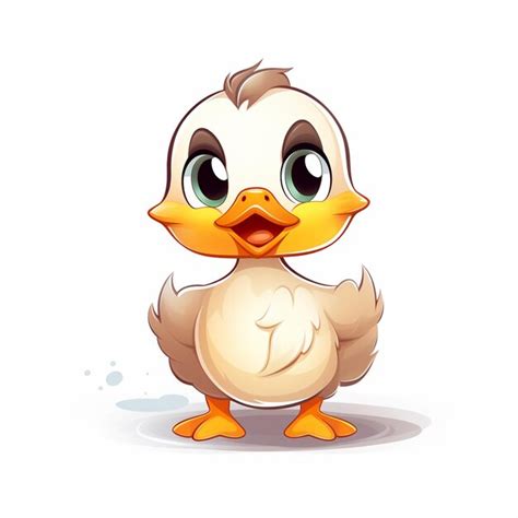 Ilustración vector pato animal pájaro de dibujos animados aislado