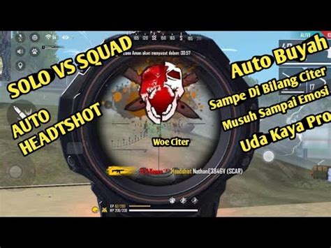 KILL 20 SOLO VS SQUAD AUTO RUSUH DI BERMUDA FREE FIRE BATTLEGROUND