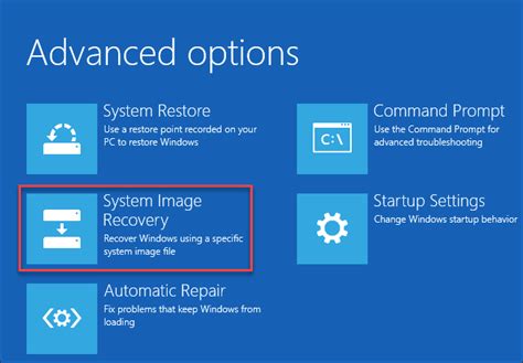 Windows 10 System Image Recovery