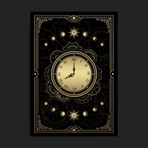 Luxurious magical clock or watch in gold color 14856899 Vector Art at Vecteezy