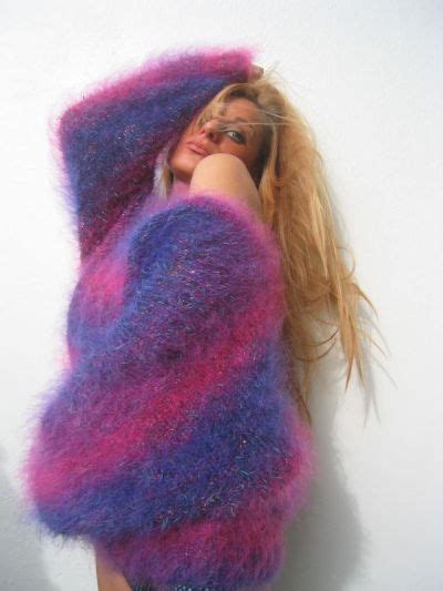 Angelique In Bue And Pink Mohair Sweater Tumbex