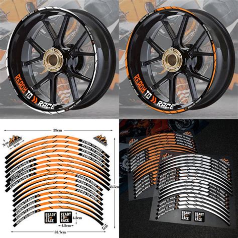 Motorcycle Wheel Sticker Rim Reflective Decals Stripe Tape Hub