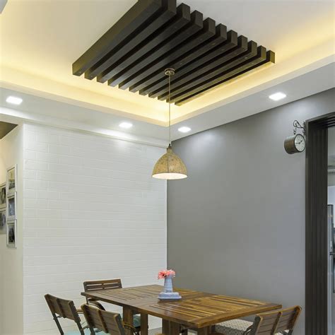 Peripheral False Ceiling Design With Cove Lights Livspace