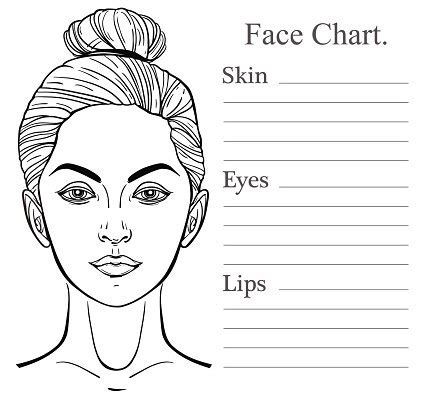 Female Face Chart Make Up Artist Blank Stock Vector Royalty Free