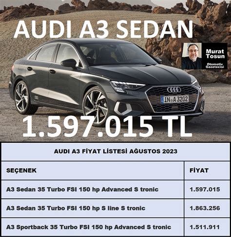 Audi A Fiyat Listesi A Ustos Km A Fiyat Km Audi Fiyat