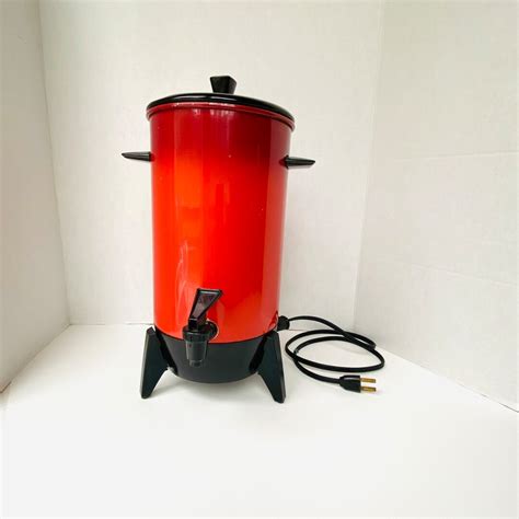 Vintage Electric Percolator Automatic Coffee Urn Poppy Red - Etsy