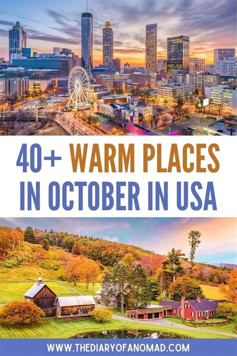 warm places  visit  october  usa   places