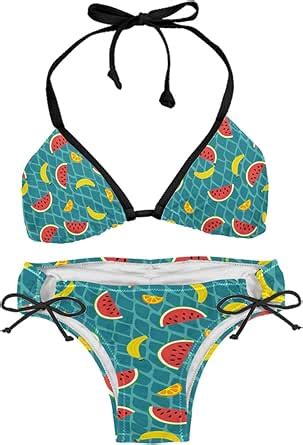 suojapuku Bikini Set für Damen Zweiteiliger Badeanzug Frucht Bananen