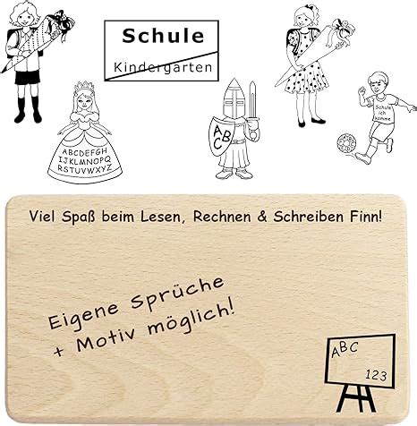 Schulanfang Fr Hst Cksbrett Personalisiert Mit Name Spruch Motiv