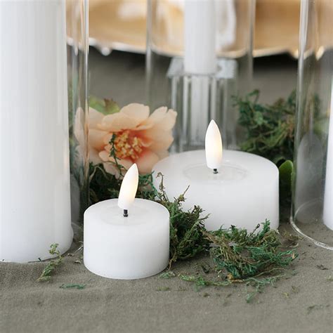 Premium Wax Led Trueflame Tealight Candle 2pk White 7dx3cmh