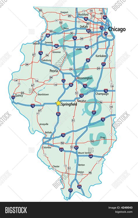 Illinois State Road Vector & Photo (Free Trial) | Bigstock