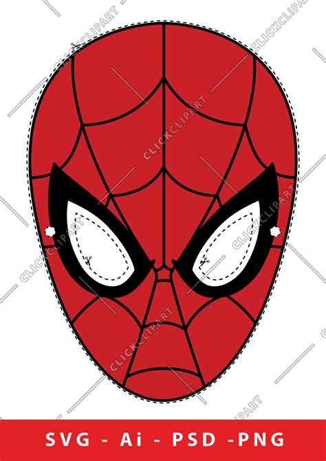 Spider Man Face Mask, Birthday Party, Digital Paper Mask, SVG, Files ...