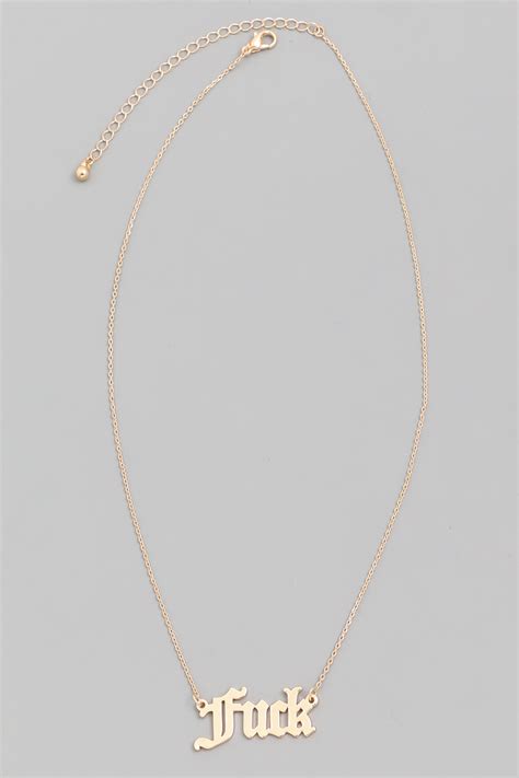 GOLD Fuck Print Necklace Necklaces