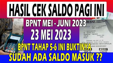 Hasil Cek Saldo Bpnt Mei Juni Yes Akhirnya Kpm Lega Pkh Hari Ini Bpnt