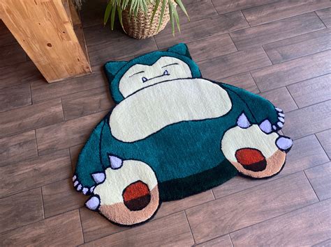 Snorlax Tufted Rug 100 Handmade Pokemon Tufted Rug Anime Etsy