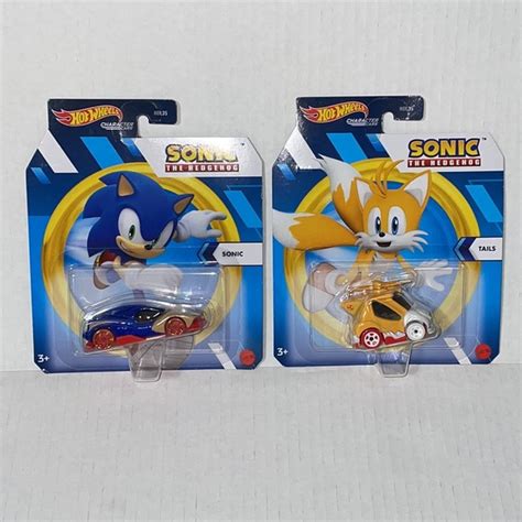 Hot Wheels Toys 2 X New Hot Wheels Character Cars Sonic The Hedgehog Sonic And Tails Poshmark