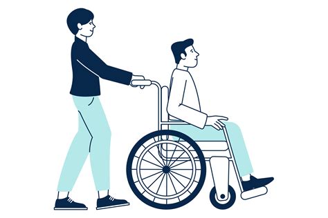 Person Pushing Wheelchair with Patient. Graphic by ladadikart ...