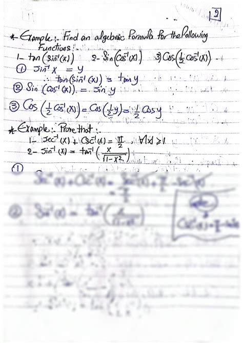 SOLUTION Inverse Trigono Metric Functions Studypool