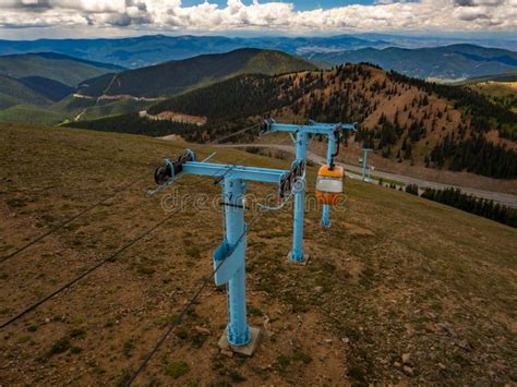 Cable Car, Ski Lift Up Colorado Mountain in Summer Stock Image - Image ...