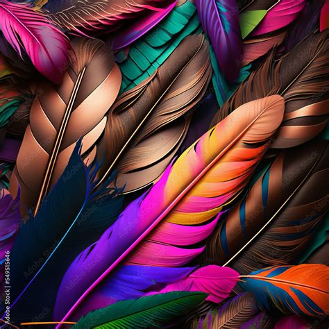 Colorful Feathers Background