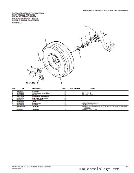 John Deere La135 100 Series Tractors Parts Catalog