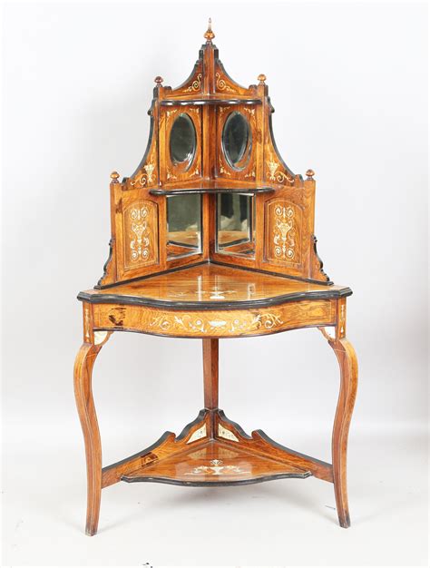 An Edwardian Neoclassical Revival Rosewood And Foliate Inlaid Corner