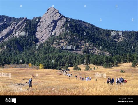 Many Hikers Using Trails At Chautauqua Park And The Flatirons In