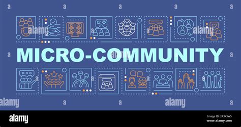micro community word concepts dark blue banner stock vector image art