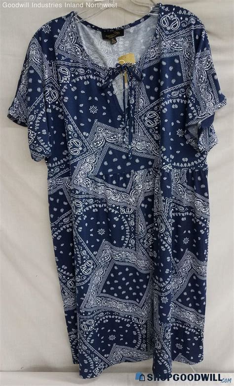 Women S Suzanne Betro Blue Cotton Dress Size 3x ShopGoodwill