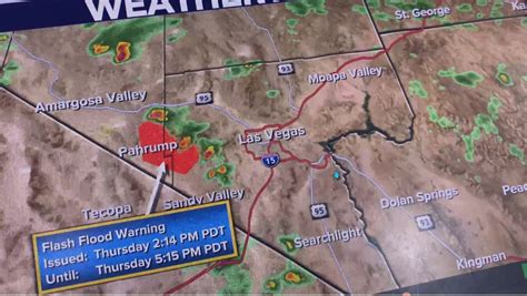 Tedd’s Forecast For Thursday Aug 25 Flash Flood Warning For Pahrump Area Klas