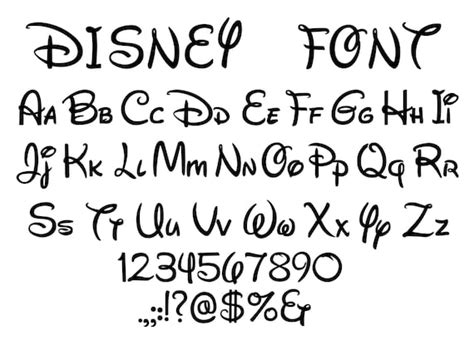 Disney SVG File Font