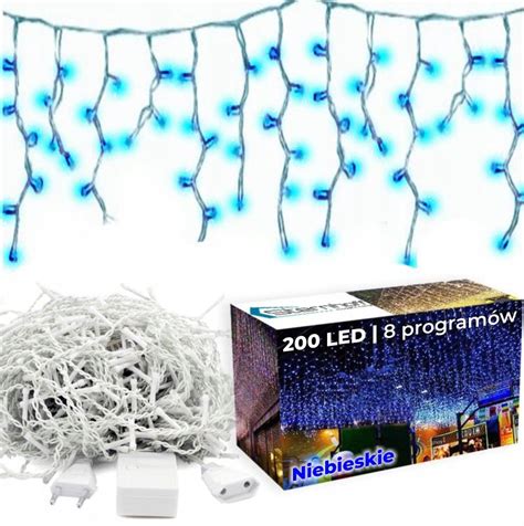 Sople 200 Led Lampki Zewnętrzne Niebieskie Świetlne Ip44 Wodoodporne