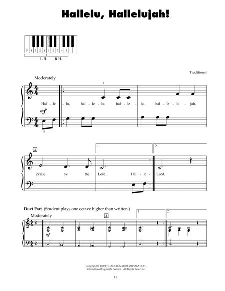 Hallelu Hallelujah Piano Digital Sheet Music Sheet Music Plus