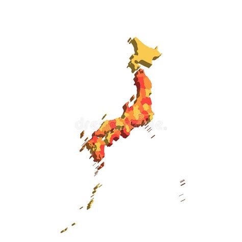 Japan Political Map Of Administrative Divisions Stock Illustration