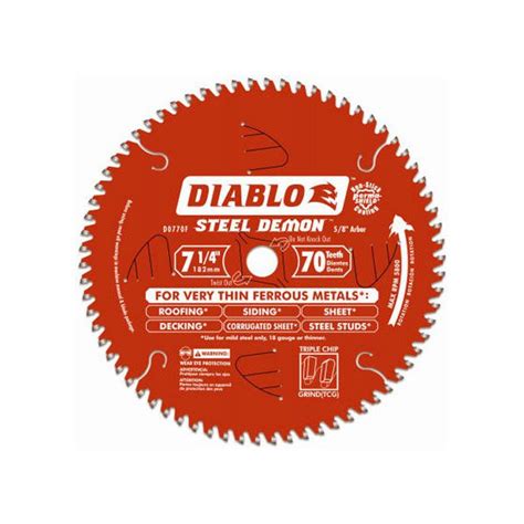 Freud Diablo D0770f 7 1 4 70t Tc Thin Kerf Steel Demon Circular Saw