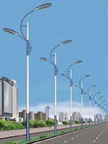 Mild Steel Dual Arm Bajaj Decorative Street Light Pole For Outdoor At