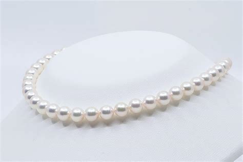 White Silver Pink Japanese Akoya Pearl Necklace 8 8 5mm Aaa Pearls Jp