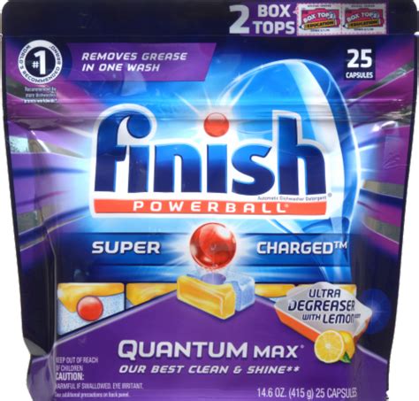 Finish Powerball Quantum Max Lemon Dishwasher Detergent Tablets 25 Ct