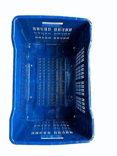 Hdpe Plastic Blue Vegetable Crate Outer Dimension LXWXH 500X 325 X