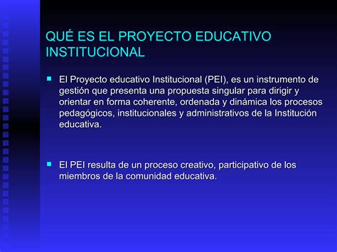 El Proyecto Educativo Institucional Ppt Descarga Gratuita