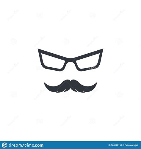 Mustache Con El Icono Del Logotipo De Los Anteojos Ilustraci N Del