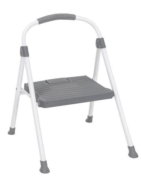 Cosco 1 Step Premium Steel Step Stool Gray White