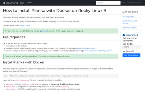 Crowncloud Wiki How To Install Planka With Docker On Rocky Linux