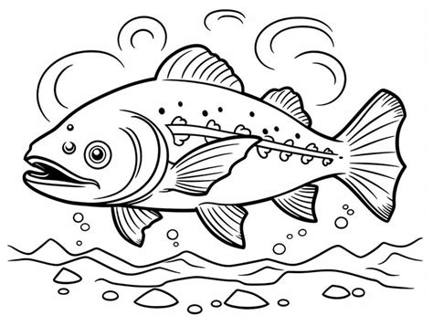 Trout Coloring Page For Kids Free Printable