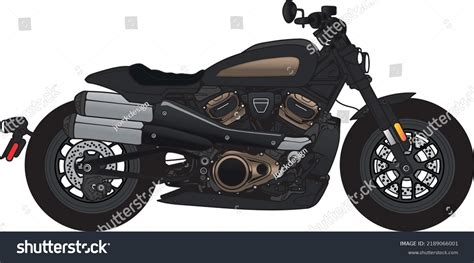 Big Bike Naked Motorcycle Parking Vector Stock Vector Royalty Free